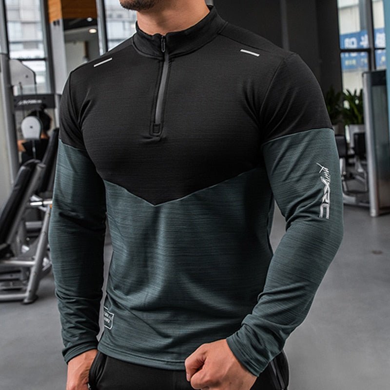 Mens Gym Compression Shirt Male Rashgard Fitness Long Sleeves Running Clothes Homme Tshirt Football Jersey Sportswear Dry Fit - Yallafit 0