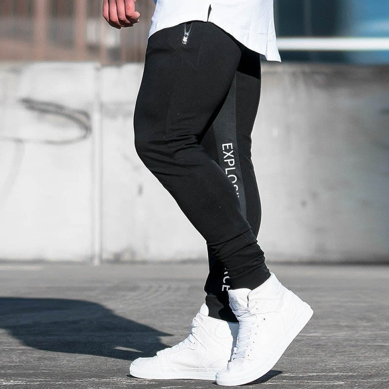 Mens Joggers Casual Pants Fitness Male Sportswear Tracksuit Bottoms Skinny Sweatpants Trousers Black Gyms Joggers Track Pants - Yallafit 0