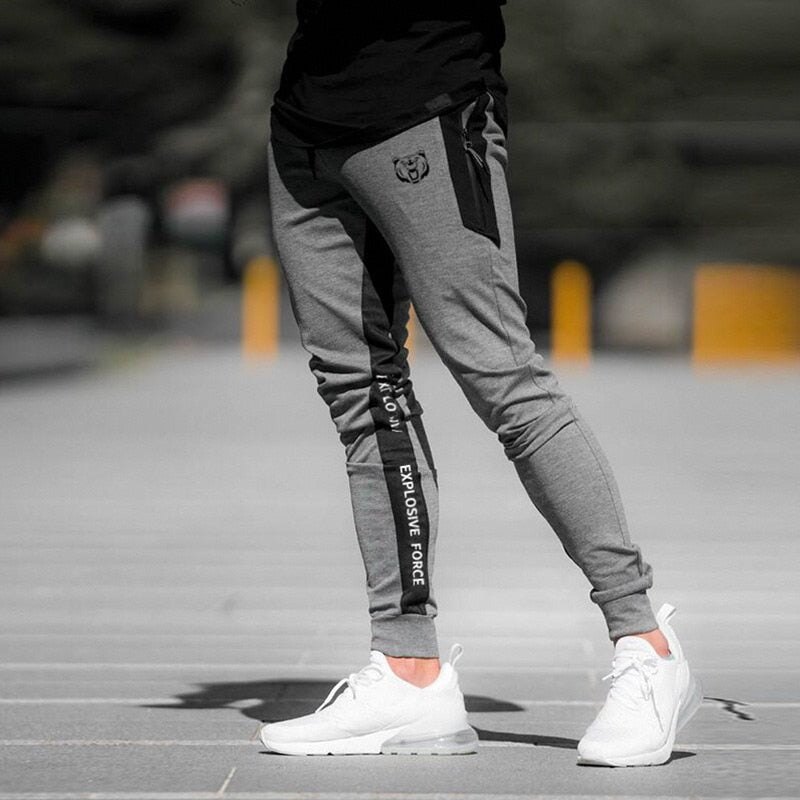 Mens Joggers Casual Pants Fitness Male Sportswear Tracksuit Bottoms Skinny Sweatpants Trousers Black Gyms Joggers Track Pants - Yallafit 0