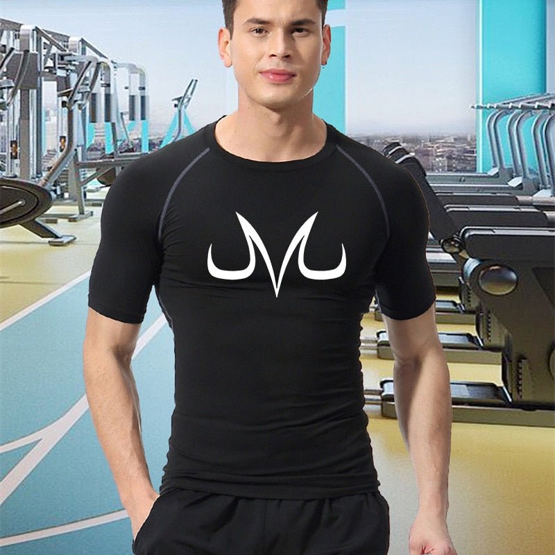 Men's Sports Quick Dry Tshirt Anime Elements Compression Gym Tshirts Workout Fitness Undershirts Tops Tight Elastic Sportswear - Yallafit