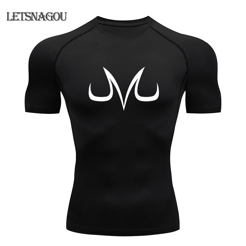 Men's Sports Quick Dry Tshirt Anime Elements Compression Gym Tshirts Workout Fitness Undershirts Tops Tight Elastic Sportswear - Yallafit
