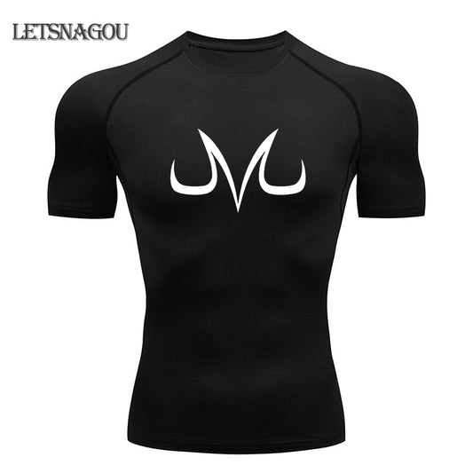 Men's Sports Quick Dry Tshirt Anime Elements Compression Gym Tshirts Workout Fitness Undershirts Tops Tight Elastic Sportswear - Yallafit