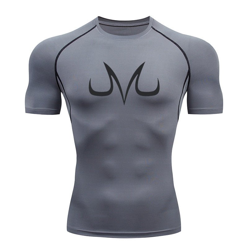 Men's Sports Quick Dry Tshirt Anime Elements Compression Gym Tshirts Workout Fitness Undershirts Tops Tight Elastic Sportswear - Yallafit