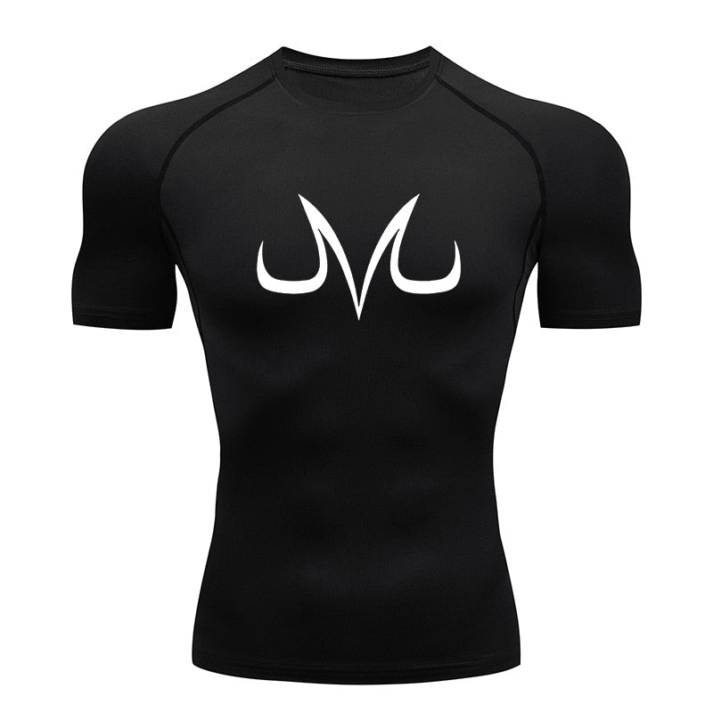 Men's Sports Quick Dry Tshirt Anime Elements Compression Gym Tshirts Workout Fitness Undershirts Tops Tight Elastic Sportswear - Yallafit