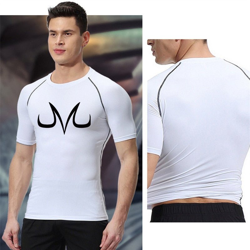 Men's Sports Quick Dry Tshirt Anime Elements Compression Gym Tshirts Workout Fitness Undershirts Tops Tight Elastic Sportswear - Yallafit
