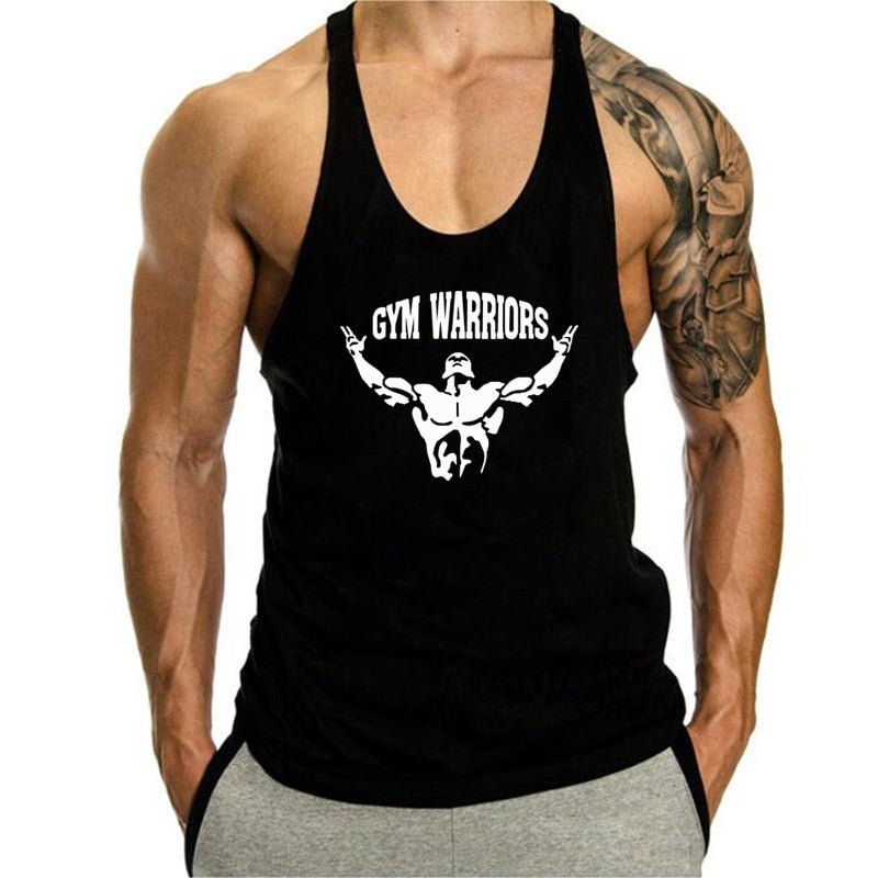 Mens Tank Top Gym Stringer Singlets Fitness Clothing Workout Cotton Sleeveless Shirt Summer Undershirt Vest Male - Yallafit
