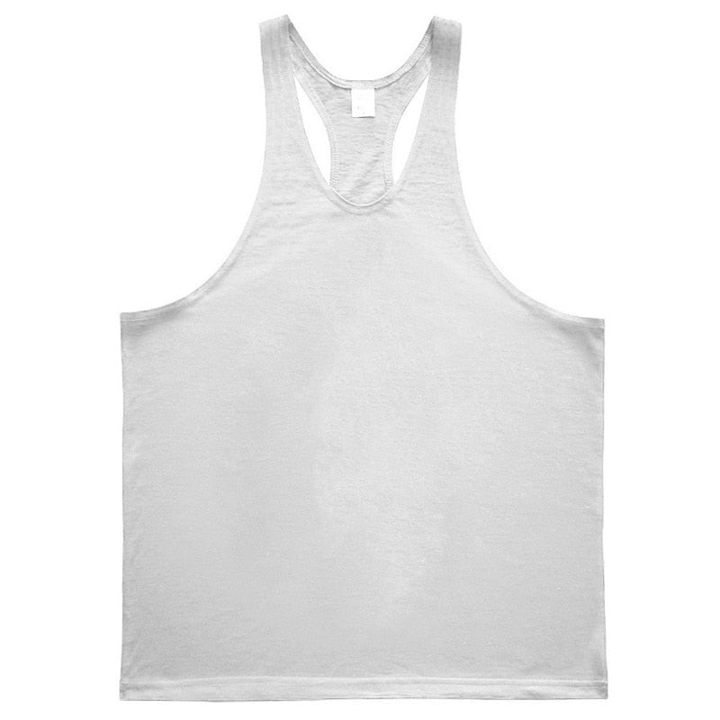 Mens Tank Top Gym Stringer Singlets Fitness Clothing Workout Cotton Sleeveless Shirt Summer Undershirt Vest Male - Yallafit