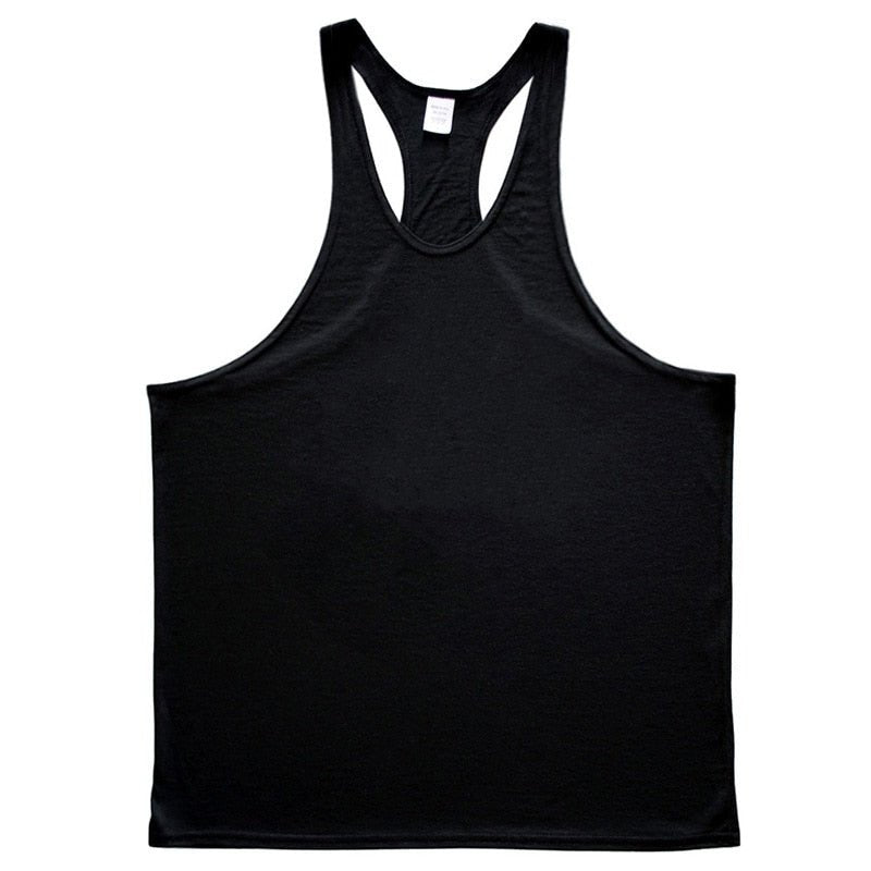 Mens Tank Top Gym Stringer Singlets Fitness Clothing Workout Cotton Sleeveless Shirt Summer Undershirt Vest Male - Yallafit