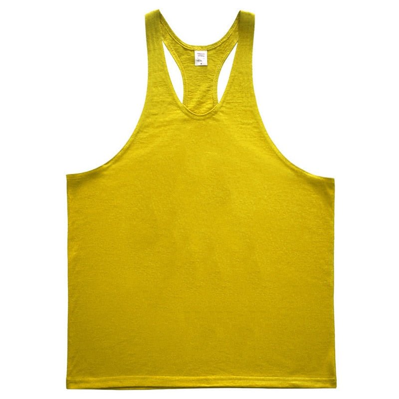 Mens Tank Top Gym Stringer Singlets Fitness Clothing Workout Cotton Sleeveless Shirt Summer Undershirt Vest Male - Yallafit