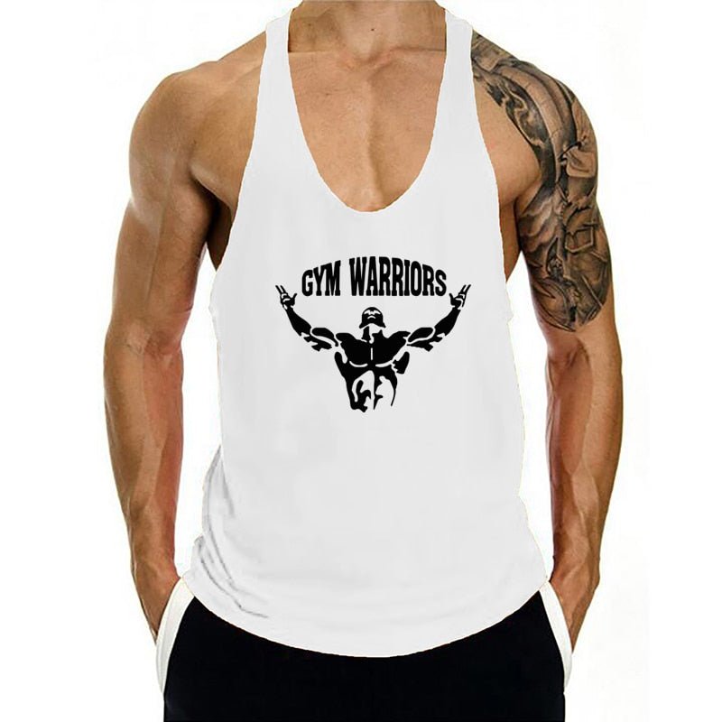 Mens Tank Top Gym Stringer Singlets Fitness Clothing Workout Cotton Sleeveless Shirt Summer Undershirt Vest Male - Yallafit