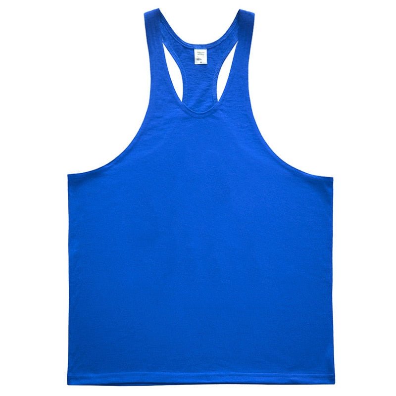 Mens Tank Top Gym Stringer Singlets Fitness Clothing Workout Cotton Sleeveless Shirt Summer Undershirt Vest Male - Yallafit