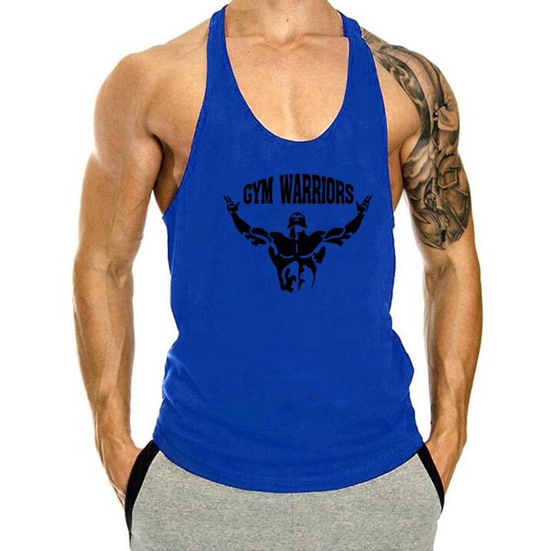 Mens Tank Top Gym Stringer Singlets Fitness Clothing Workout Cotton Sleeveless Shirt Summer Undershirt Vest Male - Yallafit