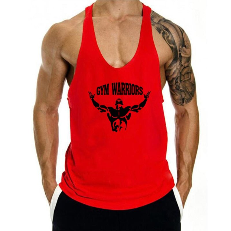 Mens Tank Top Gym Stringer Singlets Fitness Clothing Workout Cotton Sleeveless Shirt Summer Undershirt Vest Male - Yallafit