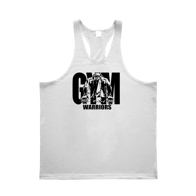 Mens Tank Top Gym Stringer Singlets Fitness Clothing Workout Cotton Sleeveless Shirt Summer Undershirt Vest Male - Yallafit