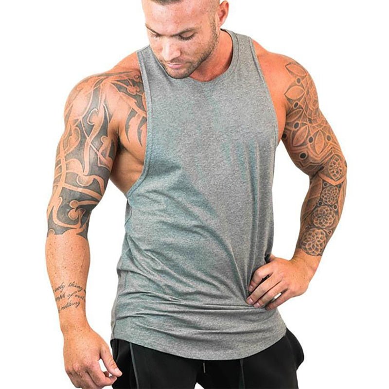 Mens tank tops shirt gym tank top fitness clothing vest sleeveless cotton man canotte bodybuilding ropa hombre man clothes wear - Yallafit 0