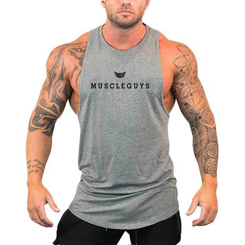 Mens tank tops shirt gym tank top fitness clothing vest sleeveless cotton man canotte bodybuilding ropa hombre man clothes wear - Yallafit 0