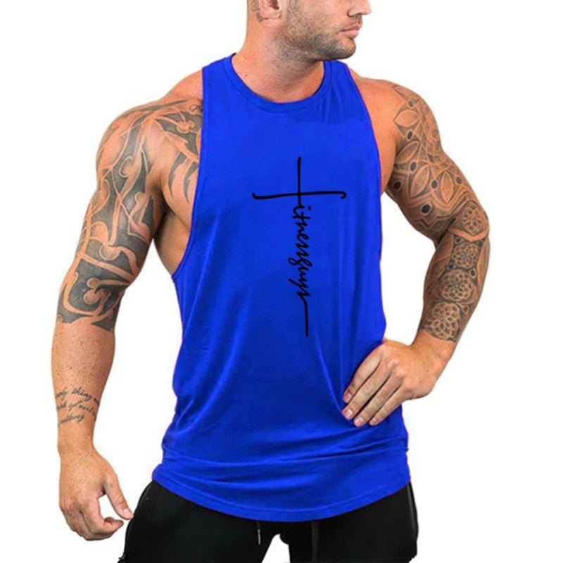 Mens tank tops shirt gym tank top fitness clothing vest sleeveless cotton man canotte bodybuilding ropa hombre man clothes wear - Yallafit 0