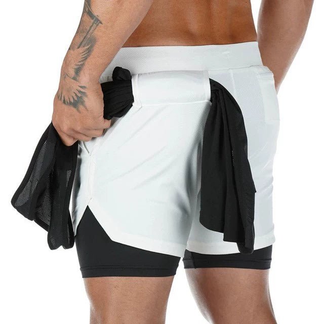 Men's Workout Sport Shorts Male Gym Fitness Beach Pant Quick-Dry Shorts - Yallafit