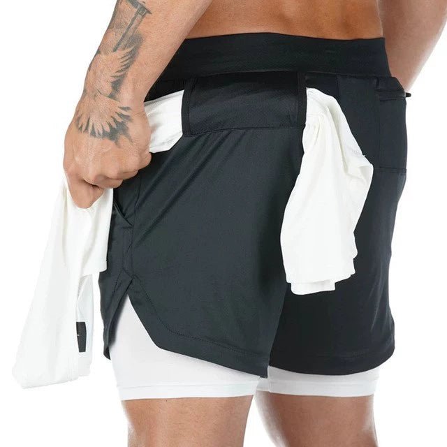 Men's Workout Sport Shorts Male Gym Fitness Beach Pant Quick-Dry Shorts - Yallafit