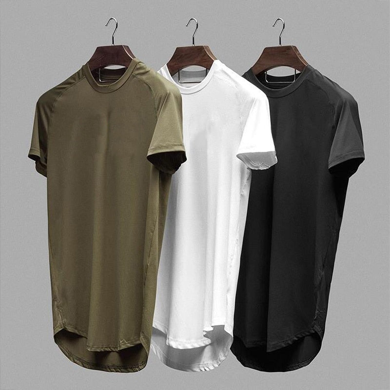 Mesh T-Shirt Clothing Tight Gym Mens Summer New Brand Tops Tees Homme Solid Quick Dry Bodybuilding Fitness Tshirt - Yallafit 0