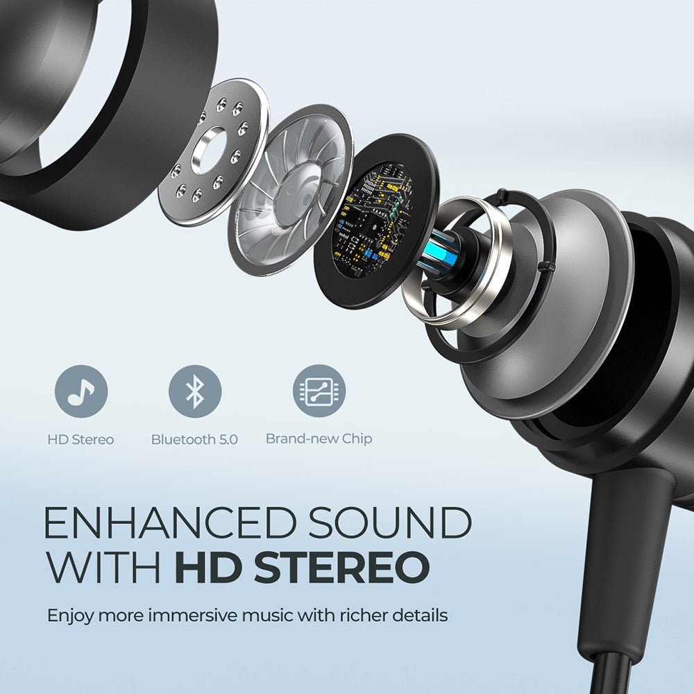 Mpow S10 Pro Bluetooth 5.0 Earphones Wireless Sport Earbuds with Mic IPX7 Waterproof Magnetic 14H Playtime for Running Gym Work - Yallafit 0