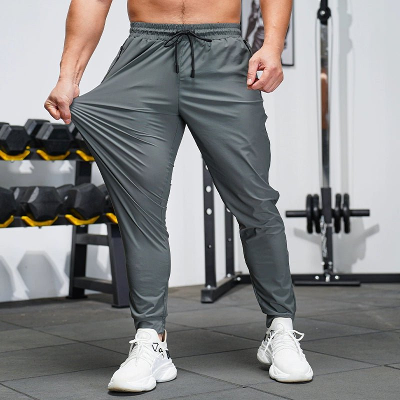 Muscle Men's Elastic Quick-Dry Ice Silk Ankle-Tied Fitness Trousers - Yallafit