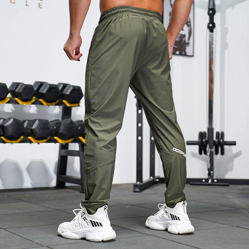 Muscle Men's Elastic Quick-Dry Ice Silk Ankle-Tied Fitness Trousers - Yallafit