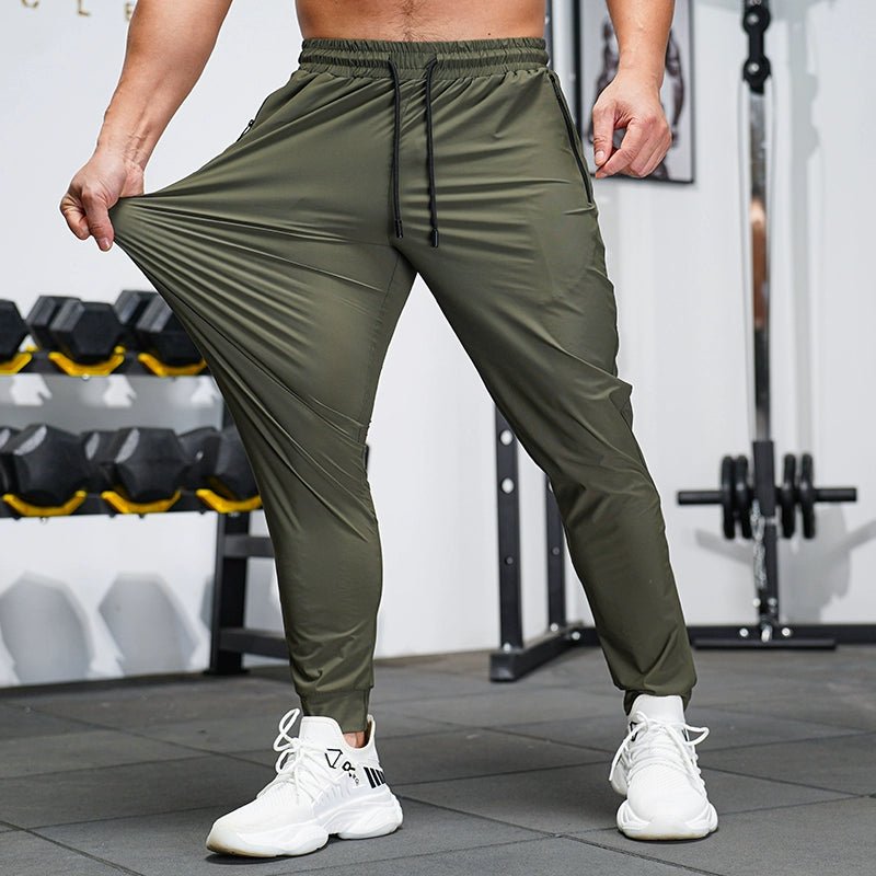 Muscle Men's Elastic Quick-Dry Ice Silk Ankle-Tied Fitness Trousers - Yallafit
