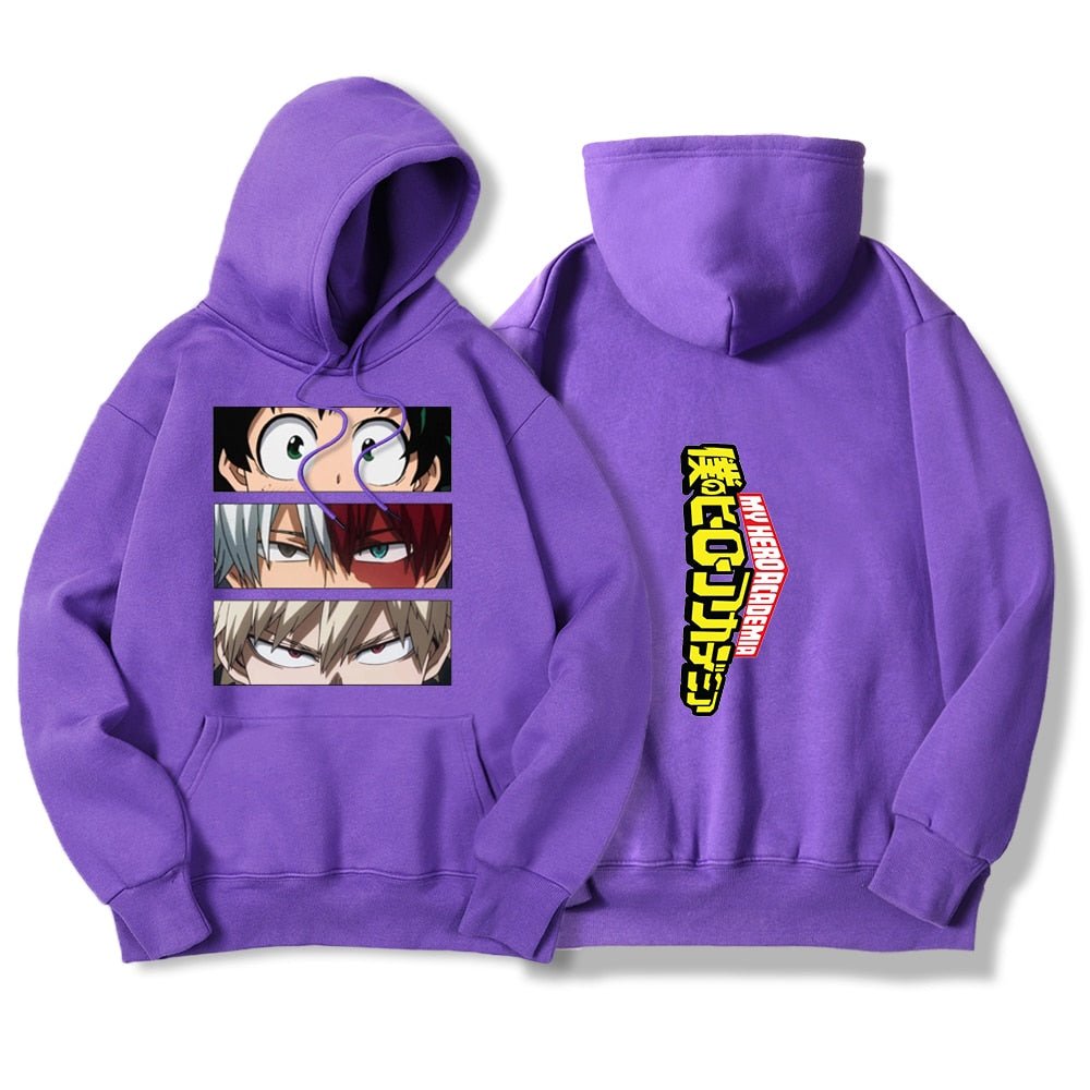 My Hero Academia Characters Hoodies Men Autumn Winter Hooded Sweatshirts Loose Sportswear New Fleece Pullovers Clothing Man - Yallafit