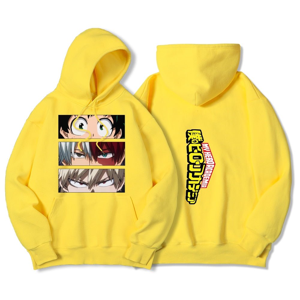 My Hero Academia Characters Hoodies Men Autumn Winter Hooded Sweatshirts Loose Sportswear New Fleece Pullovers Clothing Man - Yallafit