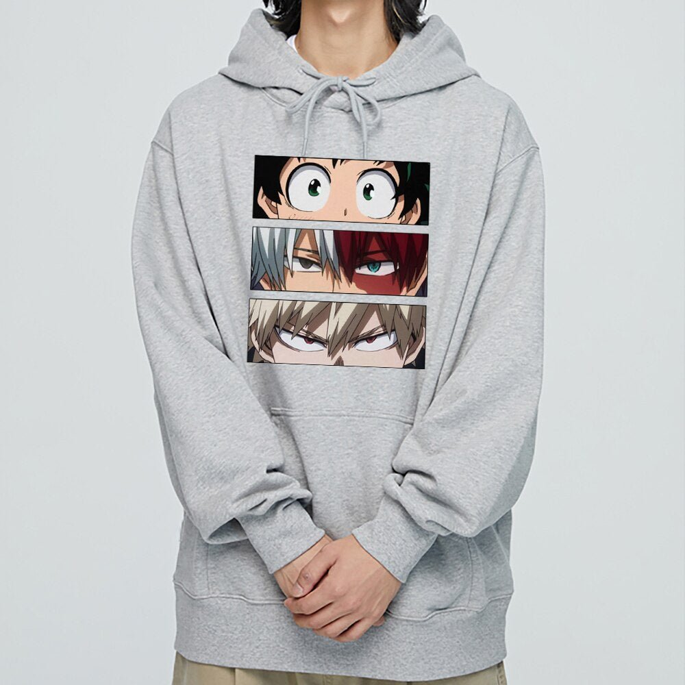 My Hero Academia Characters Hoodies Men Autumn Winter Hooded Sweatshirts Loose Sportswear New Fleece Pullovers Clothing Man - Yallafit