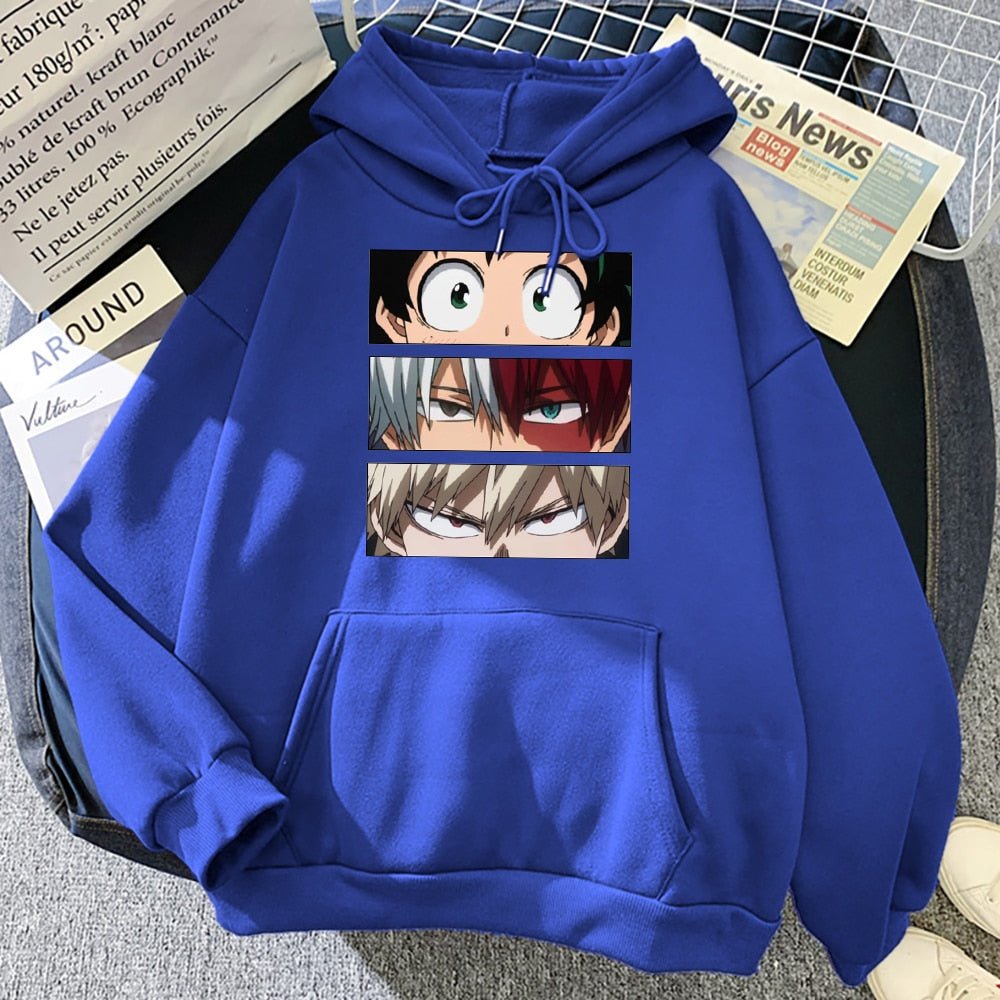 My Hero Academia Characters Hoodies Men Autumn Winter Hooded Sweatshirts Loose Sportswear New Fleece Pullovers Clothing Man - Yallafit