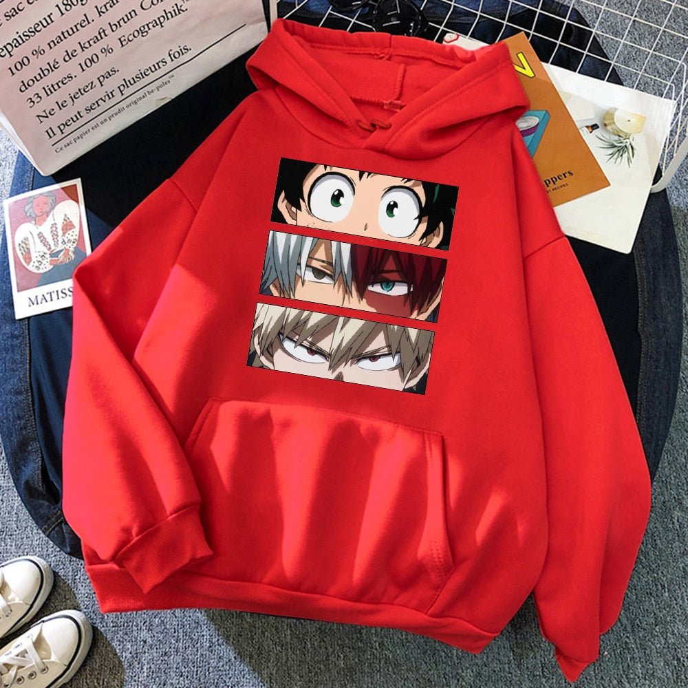 My Hero Academia Characters Hoodies Men Autumn Winter Hooded Sweatshirts Loose Sportswear New Fleece Pullovers Clothing Man - Yallafit