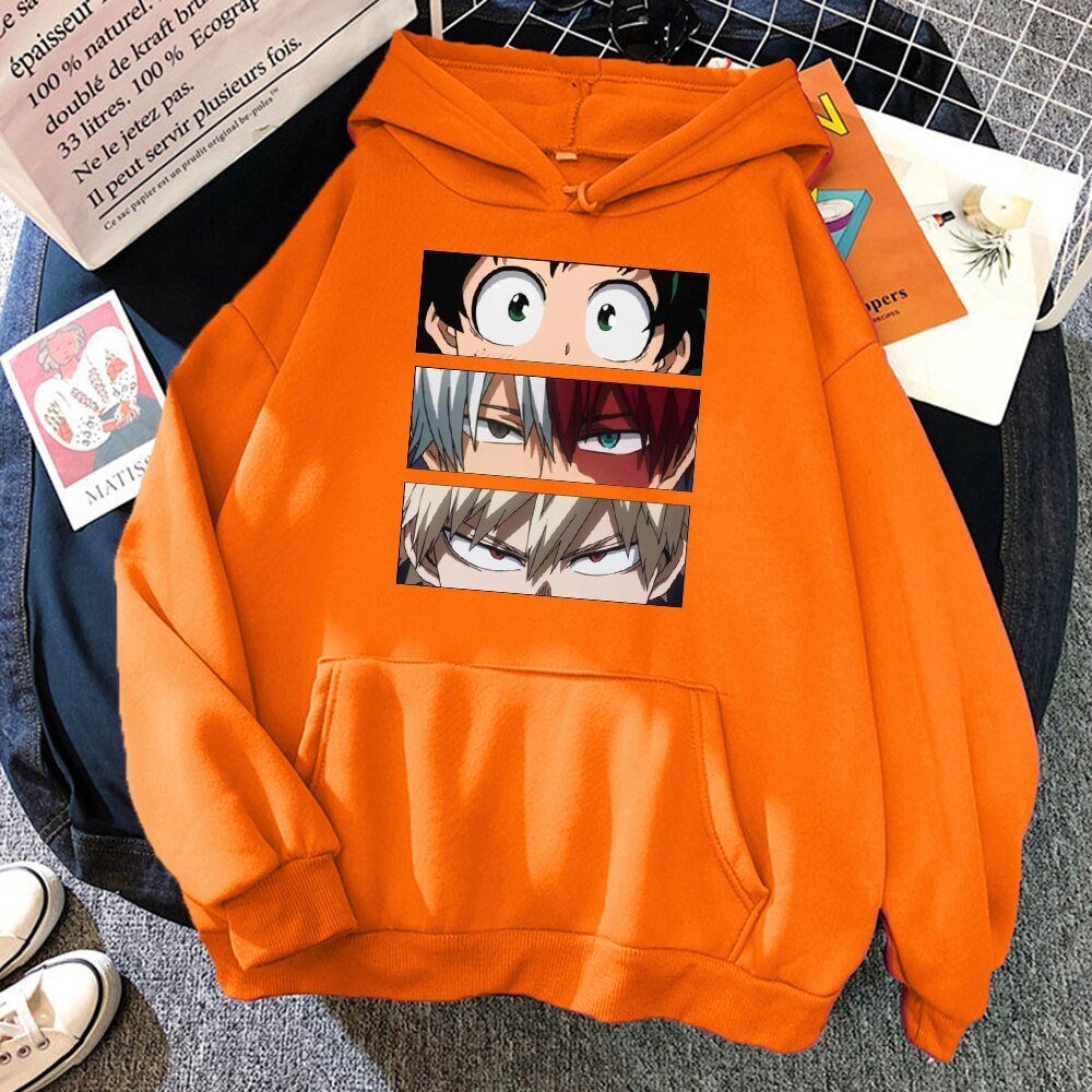 My Hero Academia Characters Hoodies Men Autumn Winter Hooded Sweatshirts Loose Sportswear New Fleece Pullovers Clothing Man - Yallafit