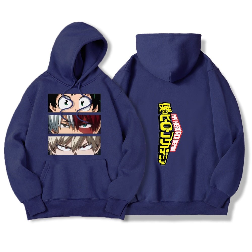 My Hero Academia Characters Hoodies Men Autumn Winter Hooded Sweatshirts Loose Sportswear New Fleece Pullovers Clothing Man - Yallafit