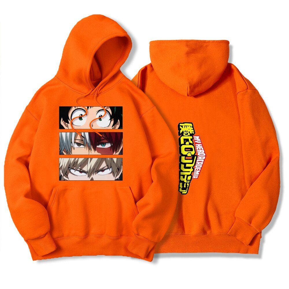 My Hero Academia Characters Hoodies Men Autumn Winter Hooded Sweatshirts Loose Sportswear New Fleece Pullovers Clothing Man - Yallafit