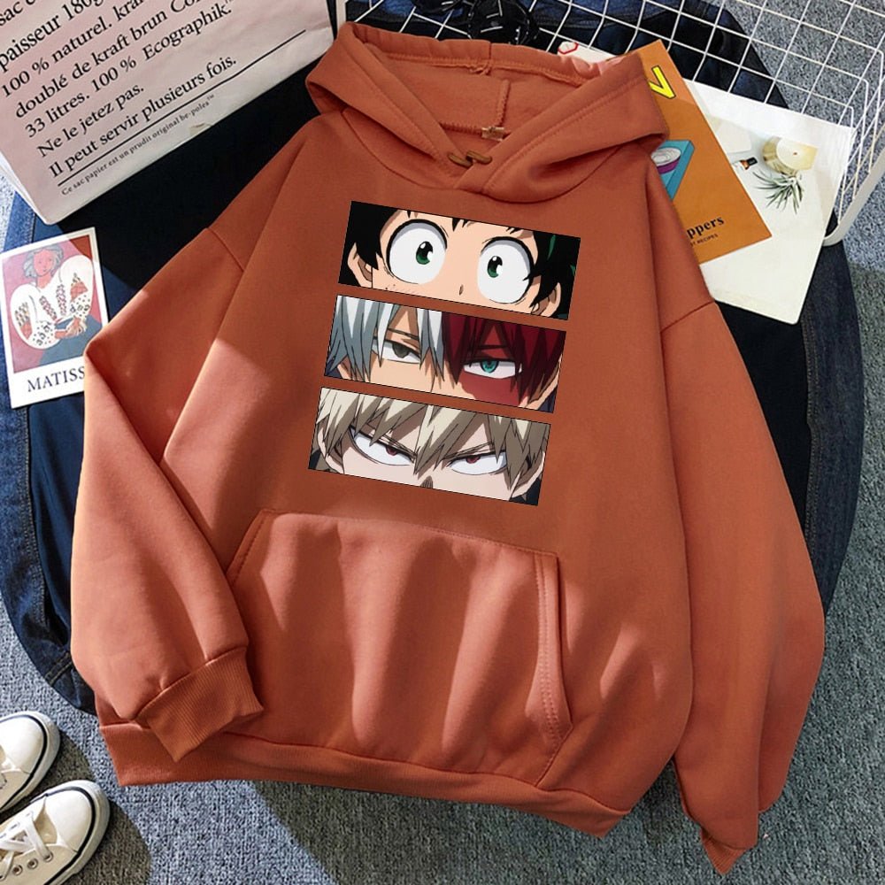 My Hero Academia Characters Hoodies Men Autumn Winter Hooded Sweatshirts Loose Sportswear New Fleece Pullovers Clothing Man - Yallafit