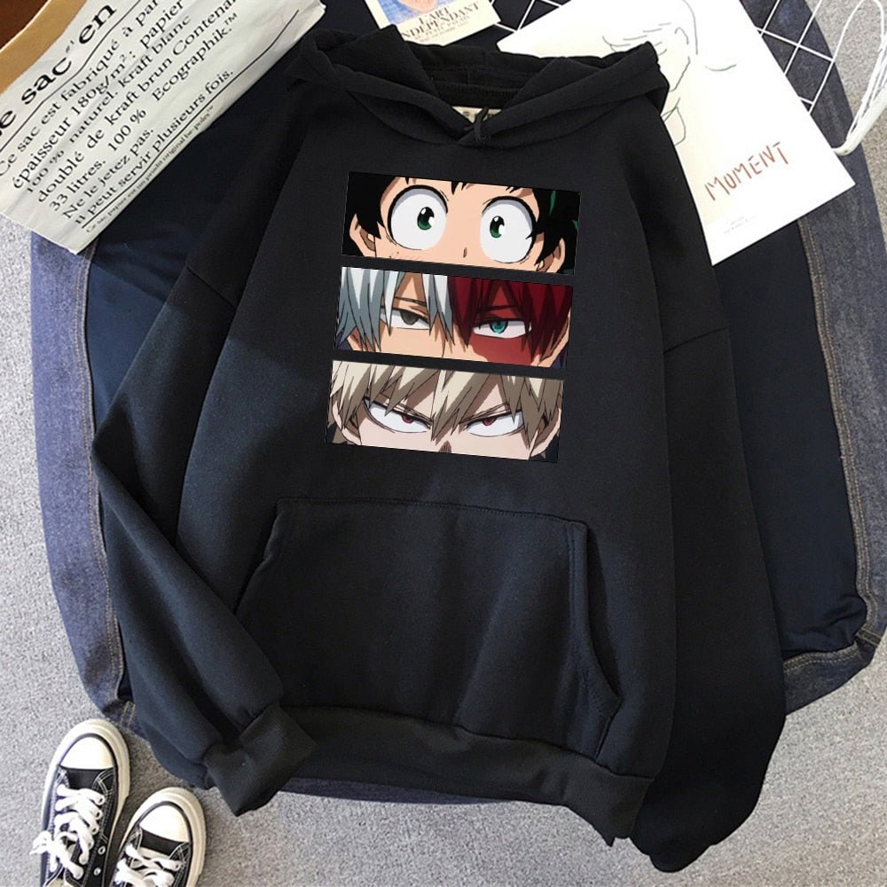 My Hero Academia Characters Hoodies Men Autumn Winter Hooded Sweatshirts Loose Sportswear New Fleece Pullovers Clothing Man - Yallafit