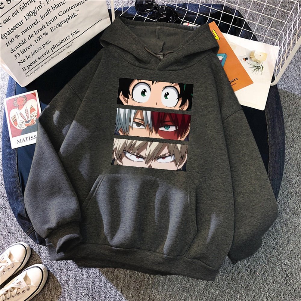 My Hero Academia Characters Hoodies Men Autumn Winter Hooded Sweatshirts Loose Sportswear New Fleece Pullovers Clothing Man - Yallafit
