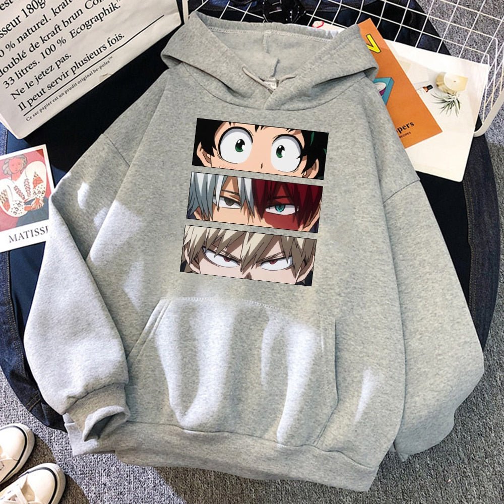 My Hero Academia Characters Hoodies Men Autumn Winter Hooded Sweatshirts Loose Sportswear New Fleece Pullovers Clothing Man - Yallafit