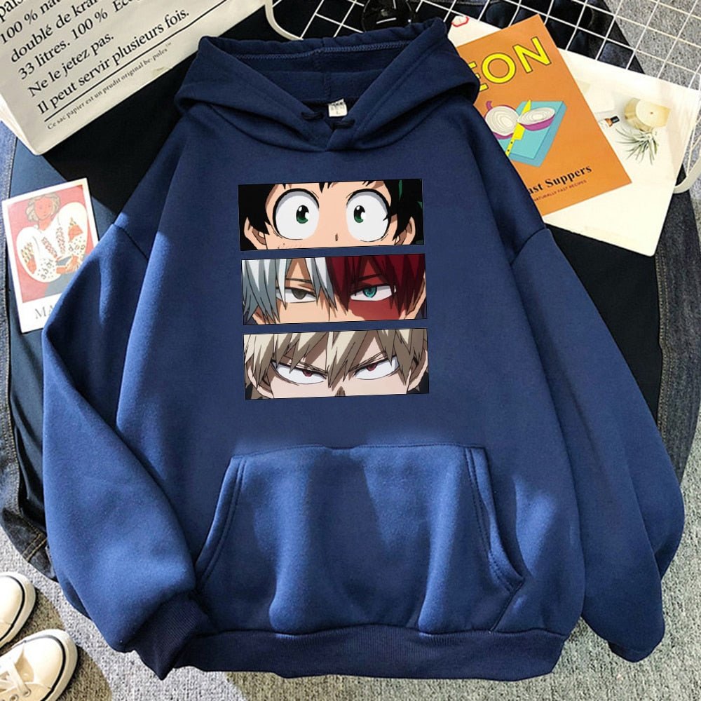 My Hero Academia Characters Hoodies Men Autumn Winter Hooded Sweatshirts Loose Sportswear New Fleece Pullovers Clothing Man - Yallafit