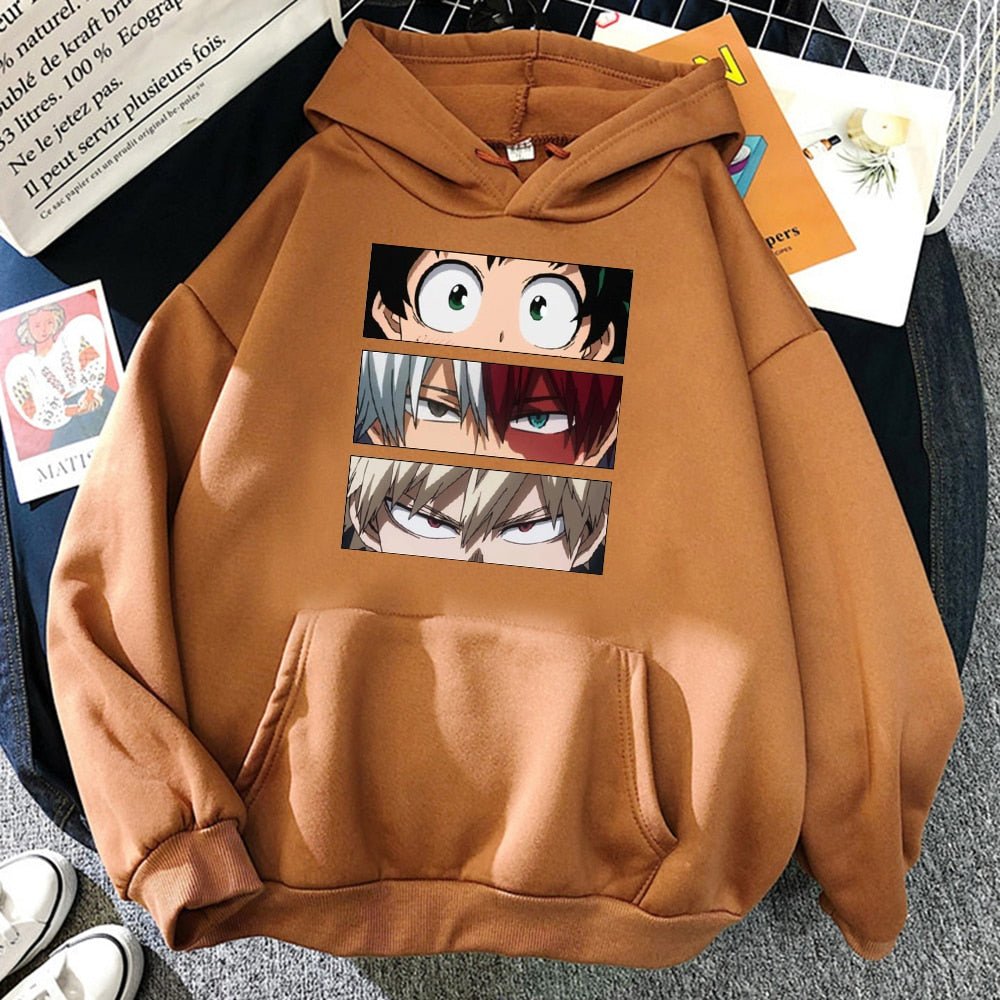 My Hero Academia Characters Hoodies Men Autumn Winter Hooded Sweatshirts Loose Sportswear New Fleece Pullovers Clothing Man - Yallafit