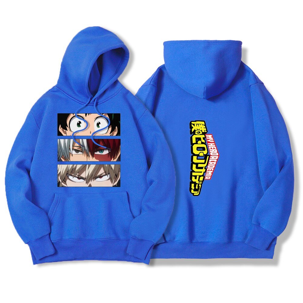My Hero Academia Characters Hoodies Men Autumn Winter Hooded Sweatshirts Loose Sportswear New Fleece Pullovers Clothing Man - Yallafit