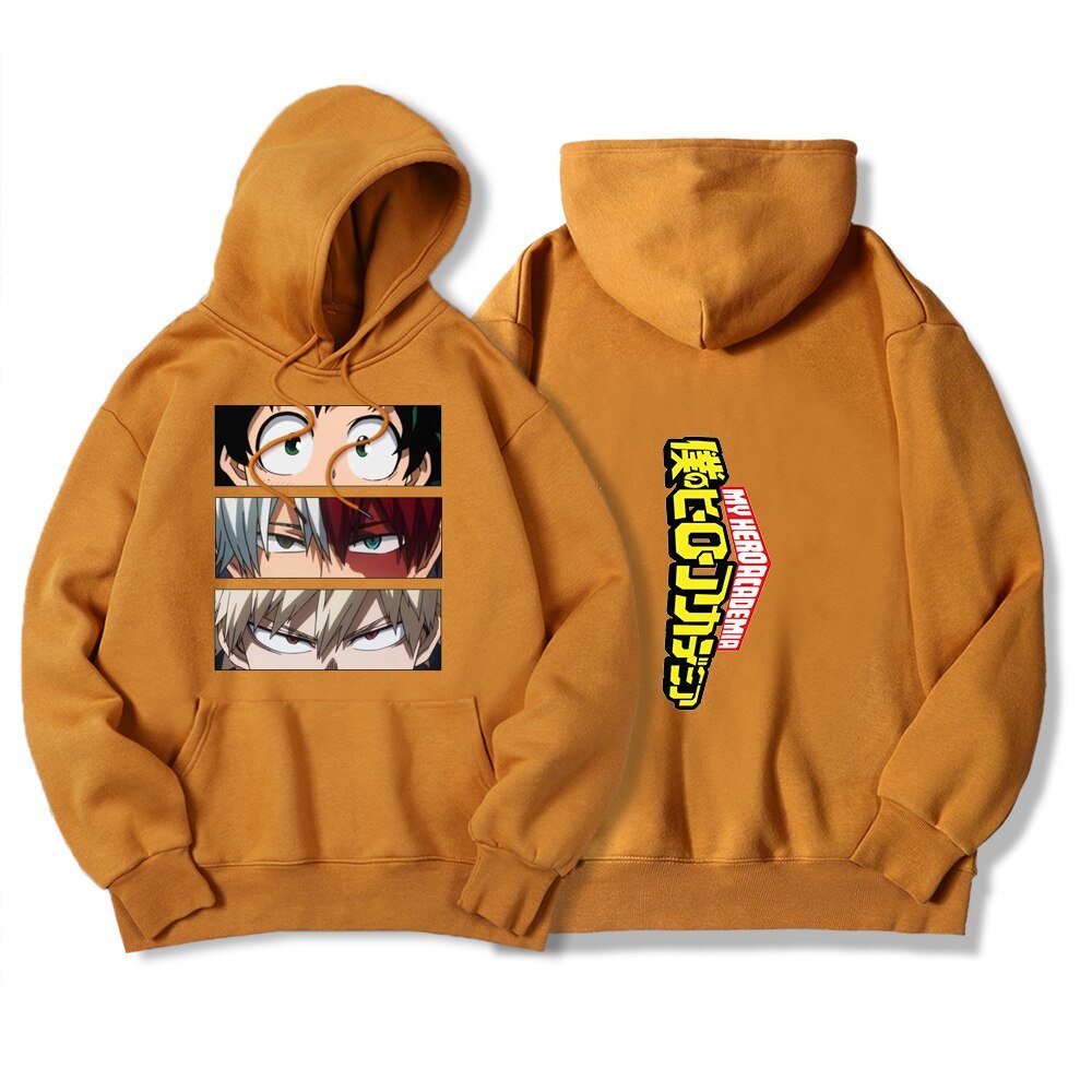 My Hero Academia Characters Hoodies Men Autumn Winter Hooded Sweatshirts Loose Sportswear New Fleece Pullovers Clothing Man - Yallafit