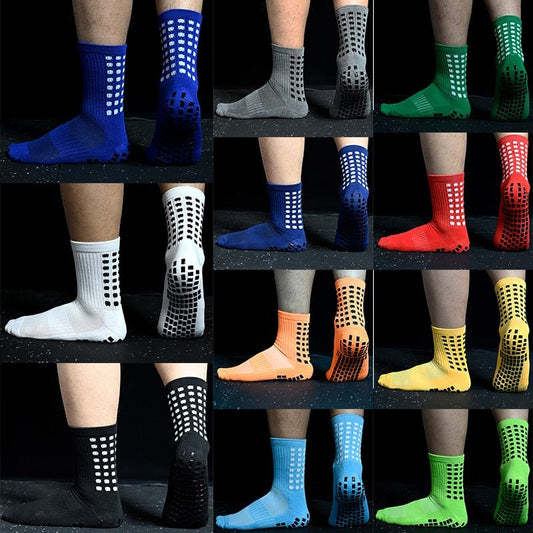 New Sport Outdoor Solid Color Anti Slip Soccer Socks Men Football Socks Calcetines (The Same Type As The Trusox) Size 38-47 - Yallafit