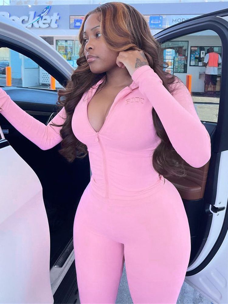 New Women 2 Piece Set Sexy Cropped Hoodie + Bodycon High Waist Pants Stretchy Sets 2022 Jogger Fitness Gym Running Outfits - Yallafit 0