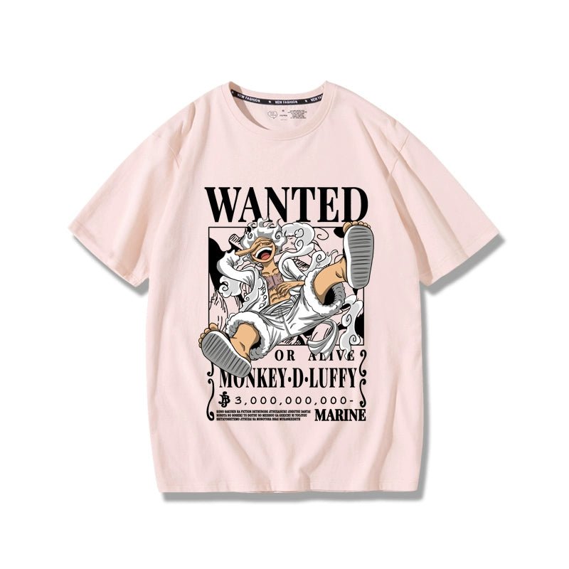 One Piece Nica Luffy Anime Co-Branded T-shirt Men Summer Pure Cotton Loose Japanese Style Two-Dimensional Ins Fashion Brand Short Sleeve - Yallafit