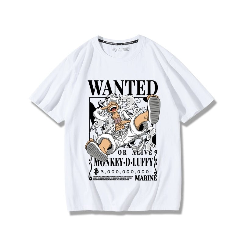 One Piece Nica Luffy Anime Co-Branded T-shirt Men Summer Pure Cotton Loose Japanese Style Two-Dimensional Ins Fashion Brand Short Sleeve - Yallafit