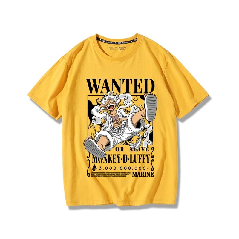 One Piece Nica Luffy Anime Co-Branded T-shirt Men Summer Pure Cotton Loose Japanese Style Two-Dimensional Ins Fashion Brand Short Sleeve - Yallafit