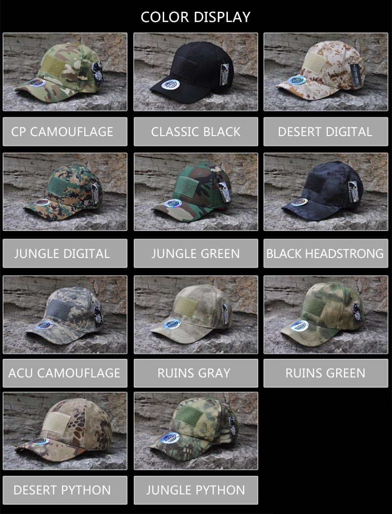 Outdoor Sport Caps Camouflage Hat Baseball Caps Simplicity Tactical Military Army Camo Hunting Cap Hats Adult Cap - Yallafit 0